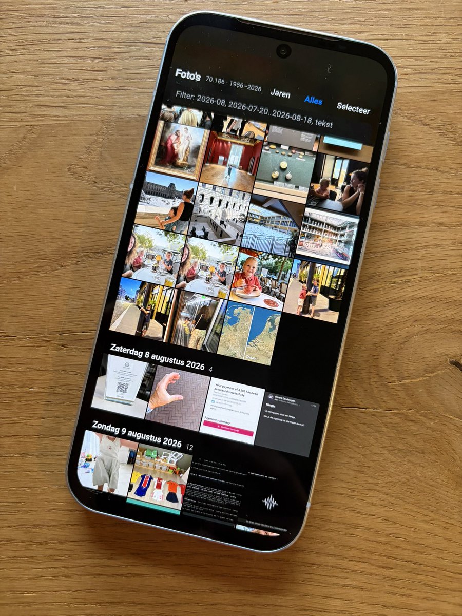 wlmiddelkoop's tweet photo. On Android you have various photo gallery apps, but none really fit my flow of multiple devices and on-backend analyses.

I like how Apple Photos syncs all this, when you're in the Apple ecosystem. 

That works well until you're in Android, or on Linux. I decided to setup a private self hosted photo service that is basically "a live gallery with analyse cronjobs" exposing a "single truth" to all my devices, via the browser or full screen "web app". 

I build in some agentic tricks so I can point agents to photos or screenshots by referencing the paths/filenames directly (my agents know where to find the actual files).

It's a rough diamond, for sure, but it works already.
