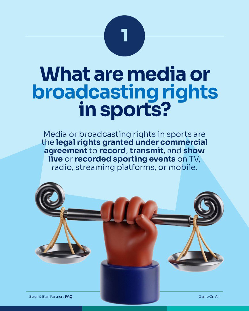 Strenandblan's tweet photo. Who gets to broadcast a sporting event? Who owns those rights? And where do athletes’ image rights fit into the picture?

Sports broadcasting involves a network of commercial rights that can be divided by territory, platform, language and exclusivity, with different parties https://t.co/GGi10AfAfQ