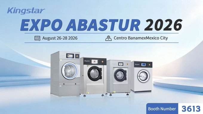 VickyYkingstar's tweet photo. @Vincentlaundry 
Meet Kingstar at ABastur 2026!
We are excited to showcase our latest industrial laundry solutions in Mexico.
📷 Booth: 3613
📷 August 26-28, 2026
Come visit us and explore new possibilities for your laundry business!
#ABastur2026 #MexicoExpo #IndustrialLaundry https://t.co/zOOwIrQujq