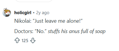 Venpaiart's tweet photo. Nikolai Gogol's last days of life explained with one reddit comment: https://t.co/PwLReNgccn