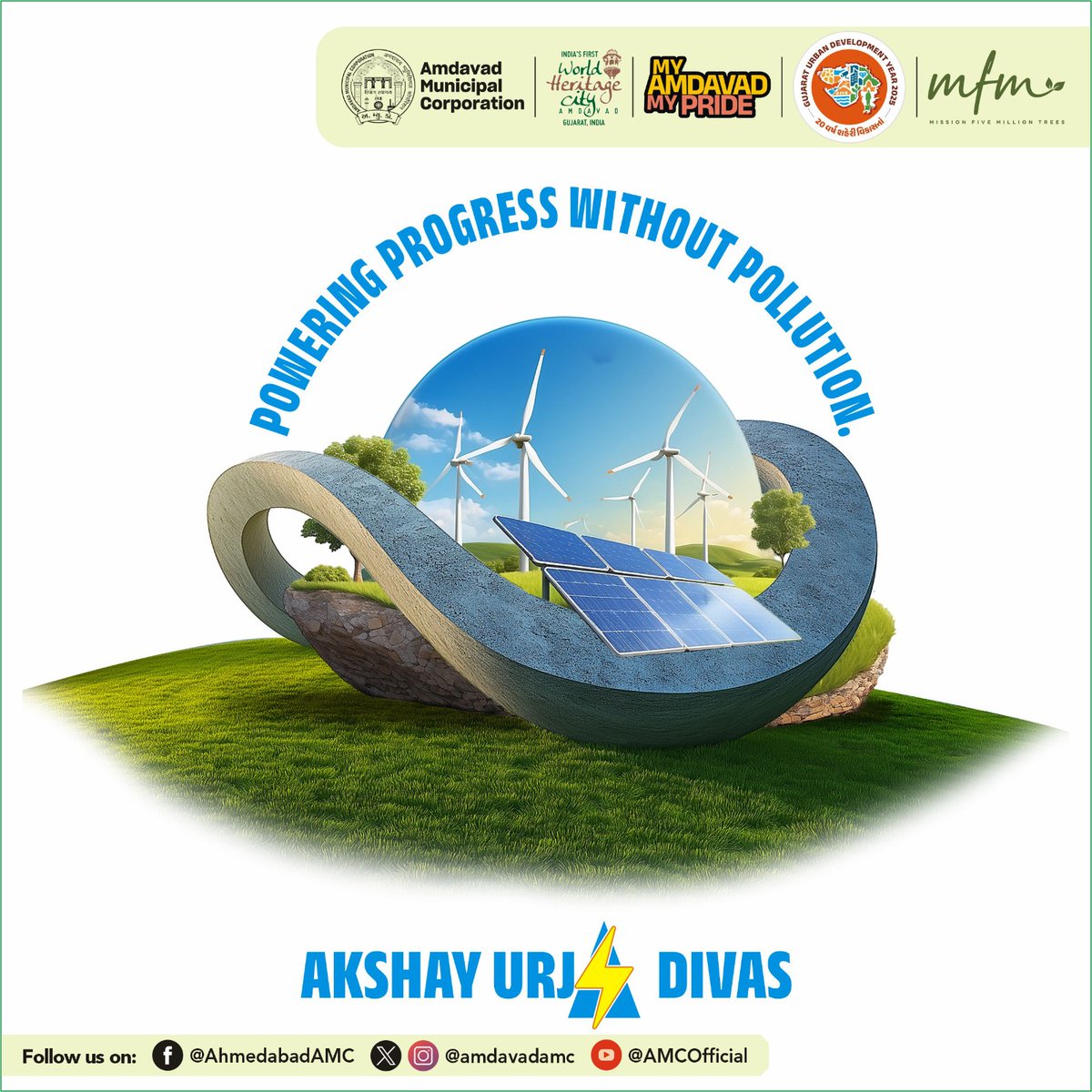 AmdavadAMC's tweet photo. AMC continues its efforts to promote clean energy by installing solar rooftops at offices and energy-efficient LED street lighting. Let us harness the power of renewable energy sources to build a city where development and environmental responsibility go hand in hand.

#CleanEnergy #SolarRooftops #EnergyEfficiency #SustainableAhmedabad #GreenAhmedabad

@PMOIndia   @CMOGuj   @InfoGujarat   @infoahdgog   @DDNewslive   @DDNewsGujarati   @banchha1  @HiteshBarotBJP   @GujUDMission   @PIBAhmedabad   @MyGovGujarati