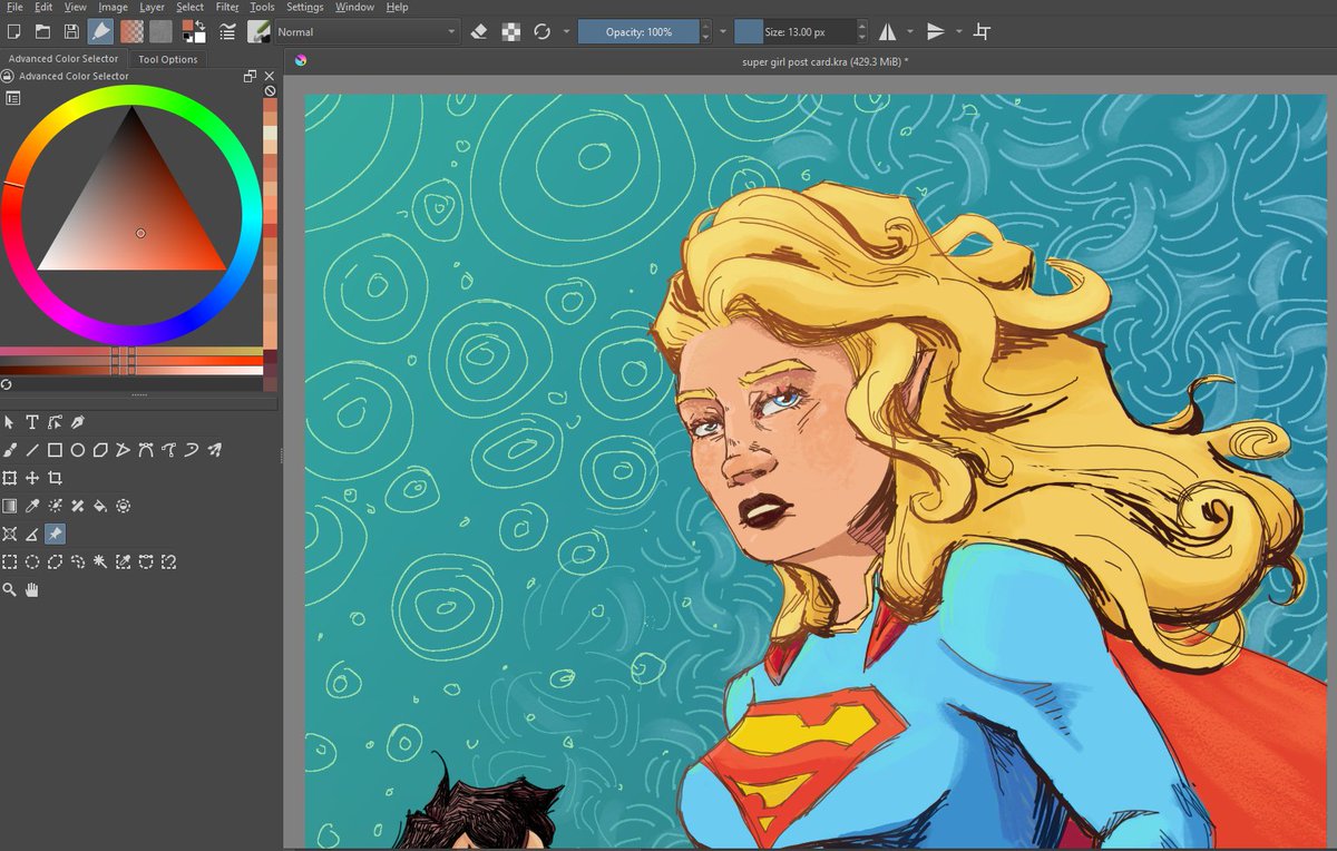 Stary_Katy's tweet photo. Working on some Supergirl fanart :3c https://t.co/Dv1h67l1p5