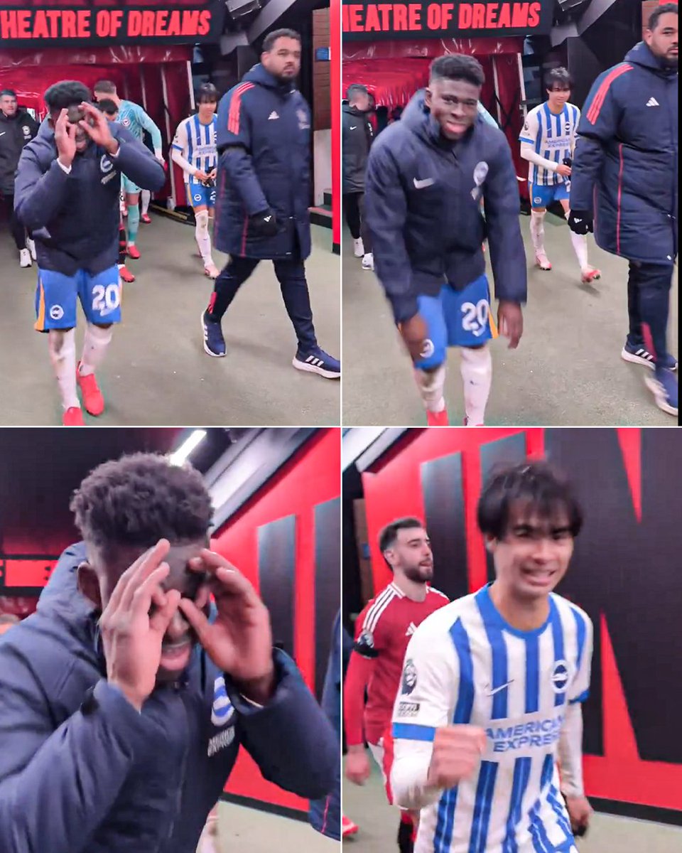 ESPNUK's tweet photo. That time Carlos Baleba hit the 'griddy' in the Man United tunnel post-match as players headed to their dressing rooms 👀 https://t.co/qWH1TlH4IR