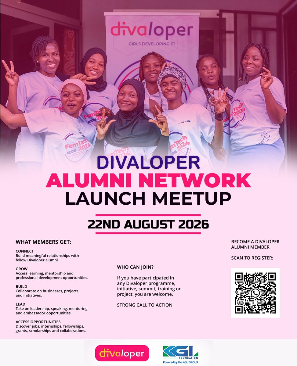 Divaloper1's tweet photo. We trained together. We built together. Now, we grow together.
The Divaloper Alumni Network is here.
#DivaloperAlumni #Divaloper #WomenWhoBuild #AfricanBuilders #BuildLeadTransform https://t.co/UH95iAgSi1