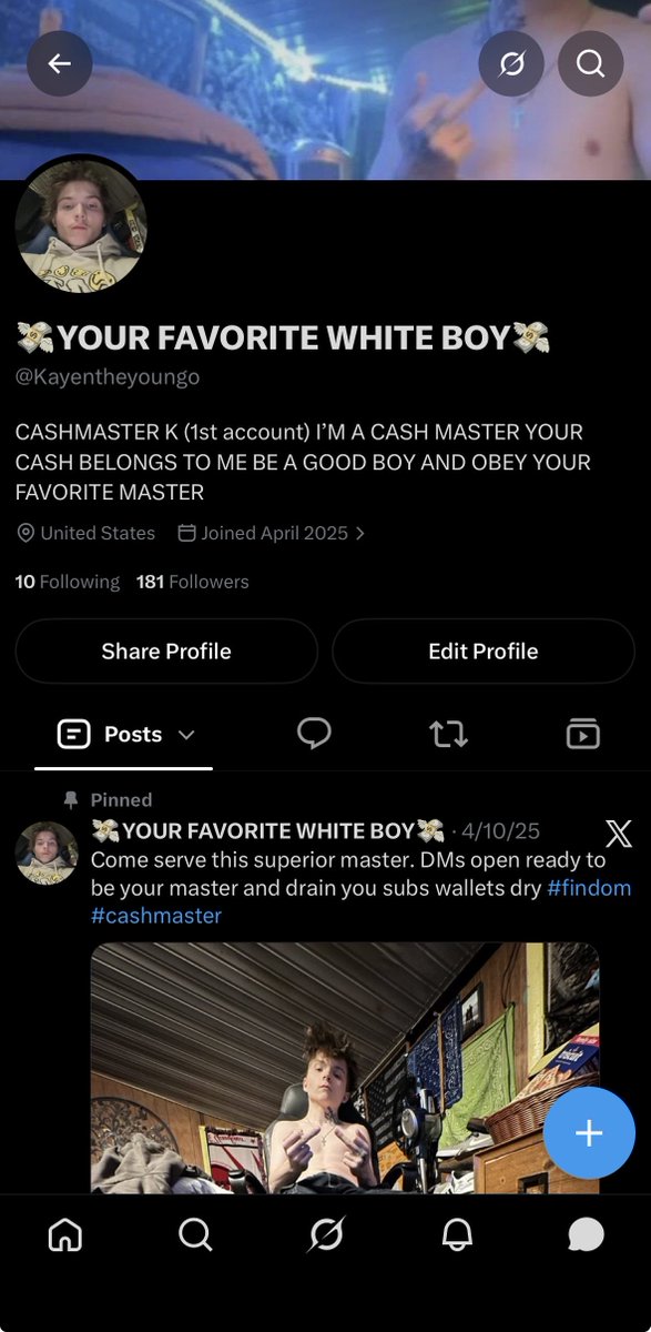 cashmasterkden's tweet photo. Go follow my other account get me to 1k followers and fulfill your only purpose $end that cash like a good slave!💪

#findom #worship #cashgod #feetworship #cashmaster #paypigs #poppers #drains
@rt_feet @RT4MastersBR2
@Alpha_Roughft @switchzak5ft7
@slave_here  @BestSockMasters https://t.co/o4TgKmF8bQ