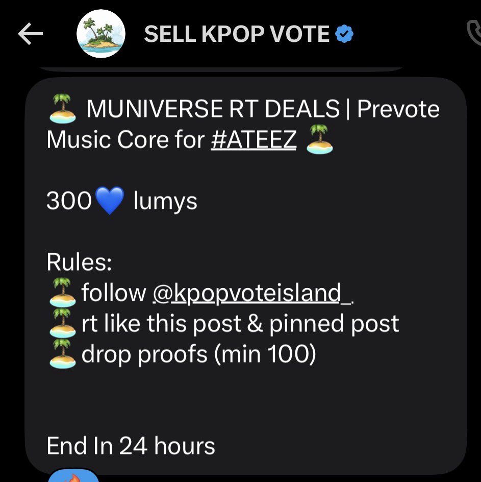 AteezVanguard's tweet photo. 🚨🆕🏝️ MUNIVERSE RT DEALS | Prevote Music Core for #ATEEZ 🏝️

300💙 lumys

Rules:
🏝️follow @kpopvoteisland_
🏝️rt like this post &amp; pinned post
🏝️drop proofs (min 100)

End In 24 hours ‼️ https://t.co/JEnSPFIFMj