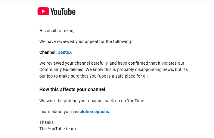 Jacquel97605668's tweet photo. I believe the content on my ZentoX channel falls within YouTube’s Community Guidelines and was not intended to violate the policies. I respectfully request that you review the channel and the specific content that led to the termination.
@YouTube @YouTubeCreators @TeamYouTube https://t.co/KNhx93GITR