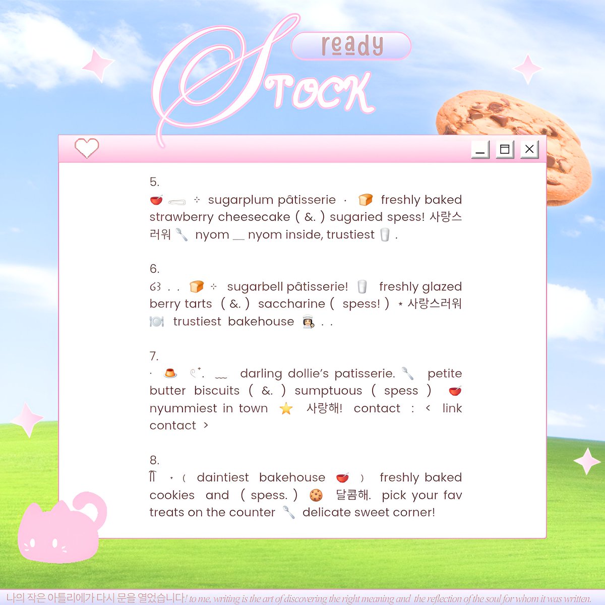 serendipitale's tweet photo. ㅤ
a retweet would be very appreciated! ♥︎ (  maaf repost, yang tadi burem. ehe :3  )

hai mencimun, archie the 토끼! kembali lagi membawa last ready stock bio of the week < 3  adopt these trinkets only at 3.5OO 🐈‍⬛ ೀ  ( 💭 #zonauang. )
ㅤ https://t.co/sRfUb8TfT4