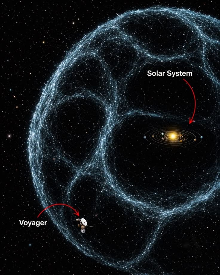 NightSkyToday's tweet photo. Voyager 1 and the Epic Journey Through the Oort Cloud Even though Voyager 1 has already entered interstellar space, it’s still deep inside our Solar System in the grandest sense. 

It will take roughly 300 years for humanity’s farthest spacecraft to reach the inner edge of the Oort Cloud — the vast, spherical shell of icy comets and frozen debris that marks the true outer boundary of our Solar System.

Once there, crossing the entire Oort Cloud will take another ~30,000 years. That means Voyager 1 will spend tens of thousands of years silently drifting through this enormous region — a cosmic wilderness stretching up to 100,000 AU (nearly 2 light-years) from the Sun, filled with trillions of icy bodies. 

By the time it finally emerges on the other side, it will have been traveling for over 30,000 years since leaving the planets behind… and it will still be only barely beginning its true journey into the wider Milky Way. 

A humbling reminder of just how vast our Solar System really is — and how small we are in the grand timeline of space exploration. Voyager’s voyage is only getting started.