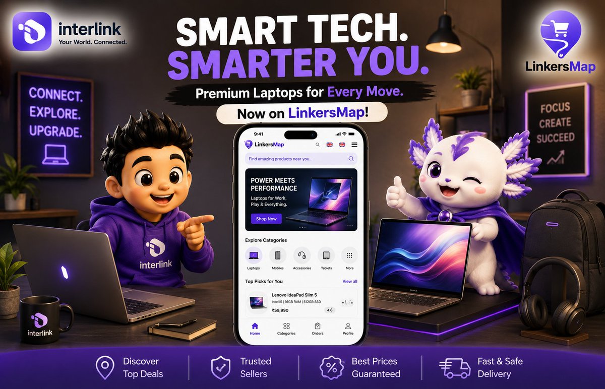 luckylindon's tweet photo. Upgrade your setup. Upgrade your possibilities. 💻⚡
Find the right laptop, compare your options, and discover great deals from trusted sellers—all on LinkersMap. 💜
#LinkersMap #Interlink #TechDeals #Laptops #SmartShopping #ShopLocal

Linkers map store:https://t.co/1vClEEzEV0 https://t.co/nw7zYciXhy