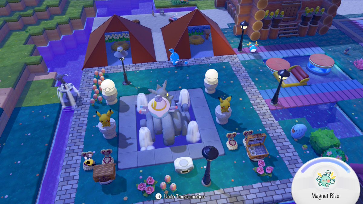Andigames235's tweet photo. My Pikachu Camp in #Pokopia https://t.co/hZRBNyDWx9