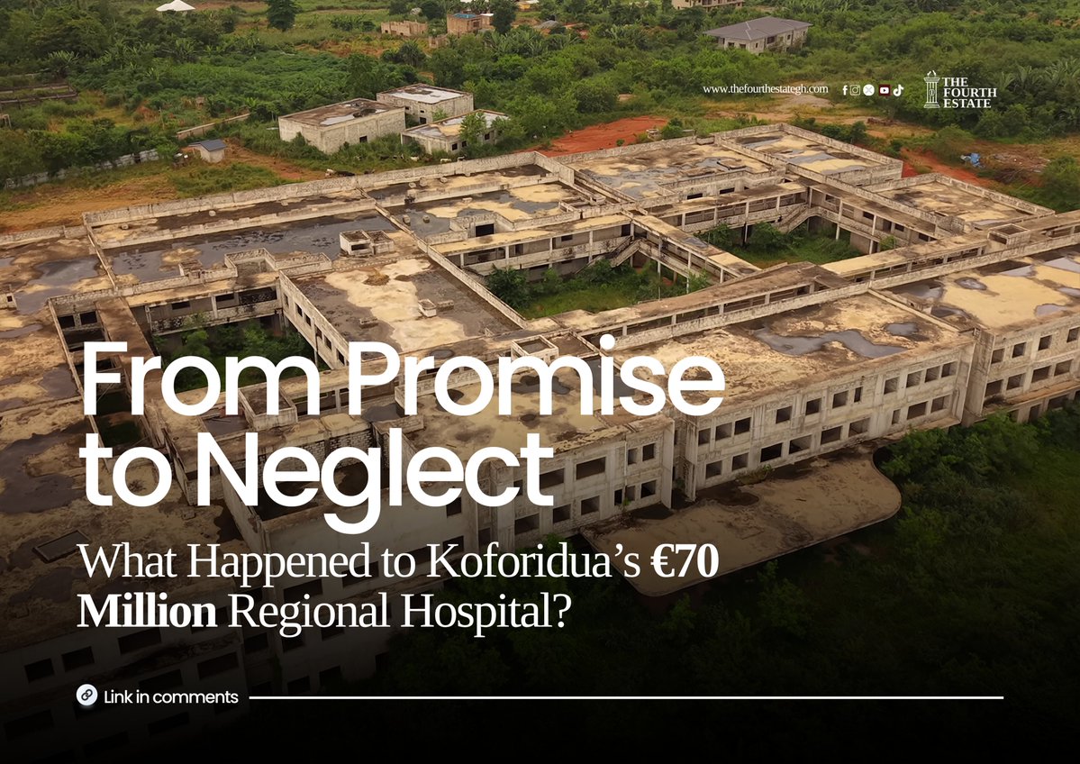 fourthestategh's tweet photo. It was meant to redefine healthcare delivery in Ghana's Eastern Region. President @NAkufoAddo   was clear in 2020 that the project must "be completed within the thirty-six (36) month period." Five years on, weeds stand almost as tall as the entrance, and some parts of the facility are now impossible to reach.

Check this: https://t.co/BGXzQnnUCy