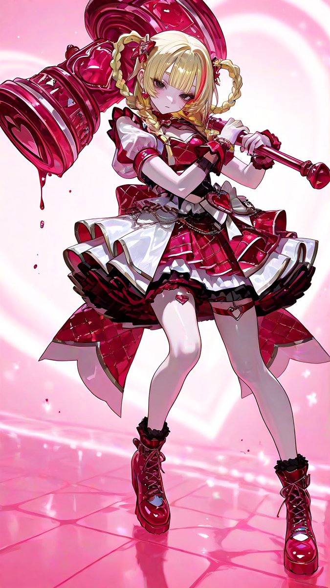 1auu_0's tweet photo. ✧ プロンプト配布 ✧ #ちゃーむぽいんと 
 ︎︎
戦えちゃうアイドル！？ *.+ﾟ

🩷 ： 🩵 ： 💛 の3種類❕

なんかデカ武器作るのハマっちゃって、おすそ分け程度に配布��(´-ω-｀)

⬇️ALT（ご自由にお使いください。引用嬉しいです🎀） https://t.co/bxpQzlNMjG