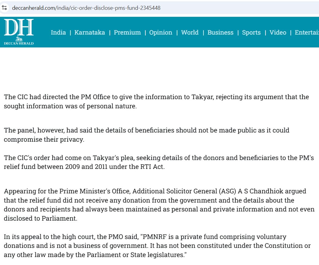 AbhishBanerj's tweet photo. Dear liberal trolls,

READ!

PMCARES (just like PMNRF) runs on voluntary donations, and is not under RTI

Read your beloved Dr. Manmohan Singh govt explain this in 2012  ... why PMNRF is NOT under RTI

Fake narratives about PMCARES have gone on too long.

Stop the nonsense! https://t.co/ryy1aeyZrx