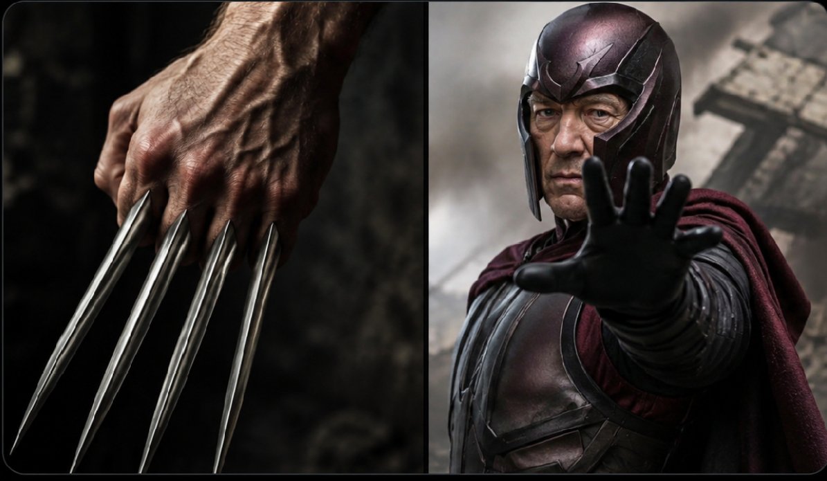 themoviedrill's tweet photo. If Wolverine’s skeleton and claws are metal, doesn’t that mean Magneto basically has a remote control for Wolverine? https://t.co/p6FPfTz62G