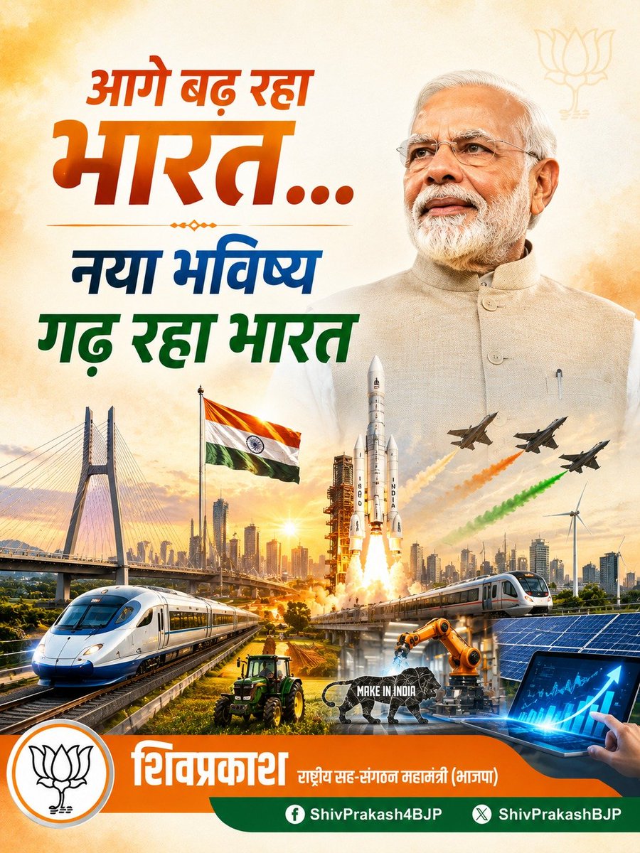 shivprakashbjp's tweet photo. साफ नीयत, सही विकास और मजबूत नेतृत्व...

इसी सोच के साथ प्रधानमंत्री श्री @narendramodi जी के नेतृत्व में भारत निरंतर आगे बढ़ रहा है। 

विकास की गति, आत्मनिर्भर भारत का संकल्प और जनकल्याण की भावना आज नए भारत की पहचान बन रही है।
#ViksitBharat https://t.co/oNEqXqo08Y