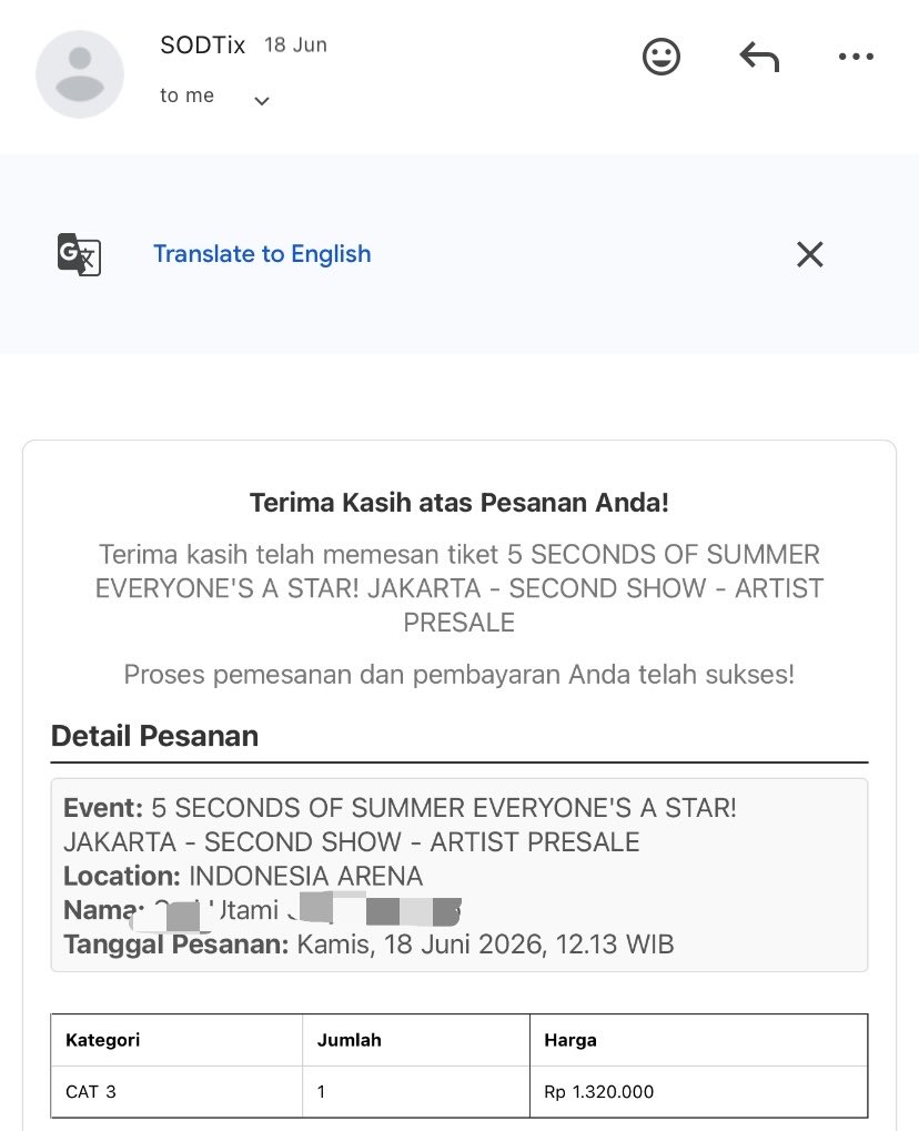aiuwos_'s tweet photo. WTS 5SOS EVERYONE'S A STAR! 

6 DECEMBER 2026
Section : CAT 3
Available 1 ticket 
✅️ diurus sampe fisik
✅️ data pribadi aku
💰 harga web
Dijual karena mau upgrade section🙇🏻‍♀️

wtb 5sos jakarta https://t.co/o3OhguG2CB