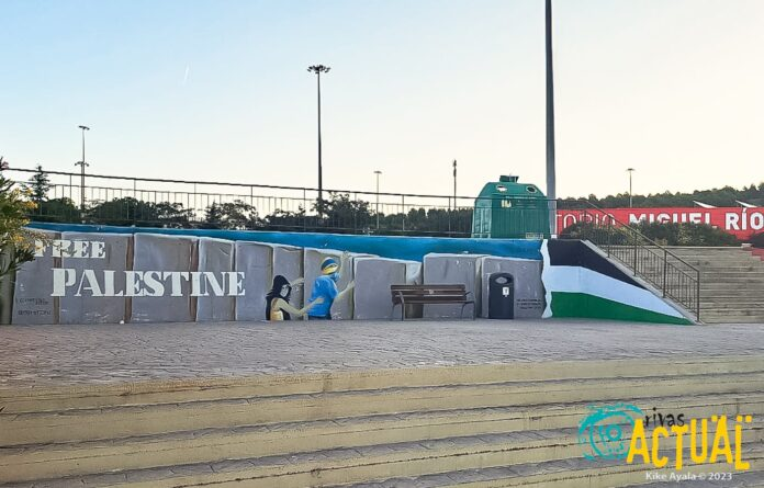 rivasactual's tweet photo. Un grupo de vecinas y vecinos de Rivas repintará el mural solidario con Palestina vandalizado, en una acción promovida por Pallasos en Rebeldía https://t.co/LCakjBYhvx https://t.co/4Z60bVI583