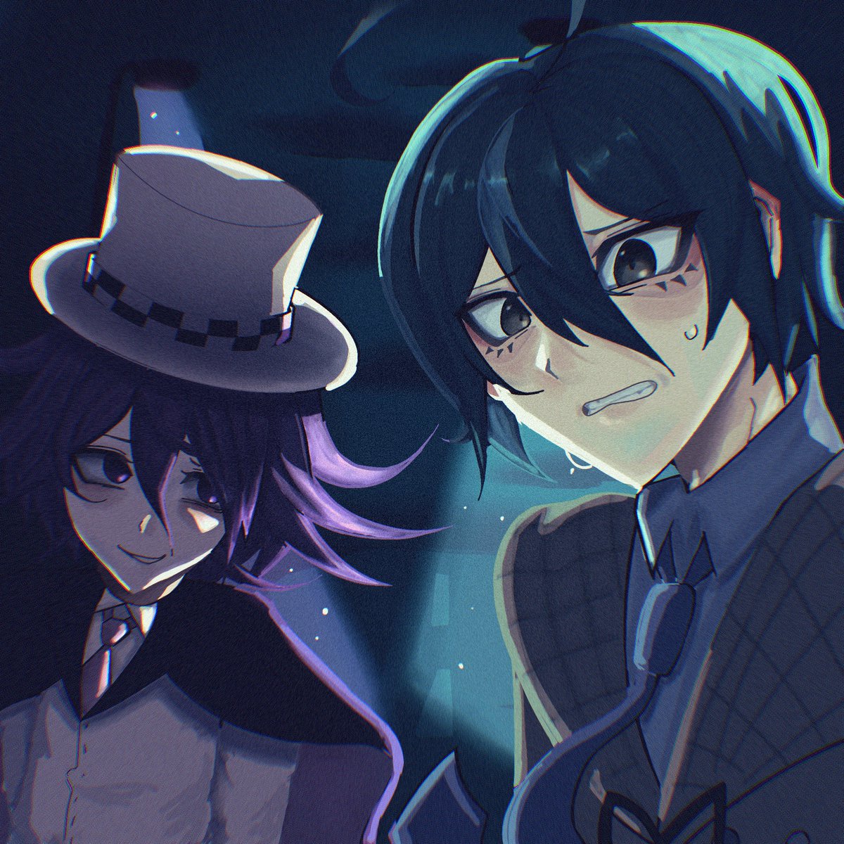 Kokichimyylove's tweet photo. Caught with the phantom thief ur supposed to be arresting shuichi you DOG 😂 https://t.co/ajEOZz9Wxl