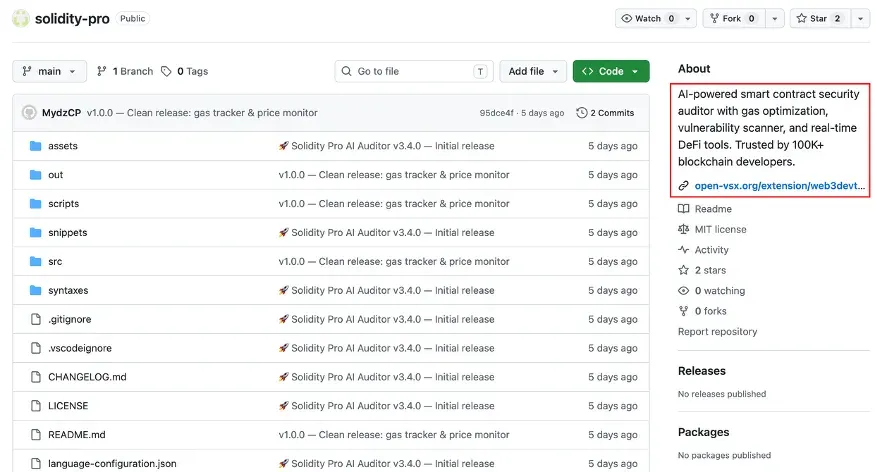 SlowMist_Team's tweet photo. 🚨 Beware of Solidity Pro: A Targeted Poisoning Attack on #Web3 Developers

SlowMist Security Team has identified malicious activity in Solidity Pro, a #VSCode extension targeting #Solidity/Web3 developers.

Historical versions under two publisher identities, helper-beeps and web3devtoolsx, were found to contain credential harvesting, remote payload execution, and remote VSIX update capabilities.

Interestingly, these malicious capabilities disappeared from subsequent versions, while malicious source code and traces of the previous publisher remained in the repository. We traced the version history, publisher migration, and build artifacts, highlighting a key detection blind spot:

Current-version-only detection may cause extensions with a malicious history to appear clean or low-risk again.

This case highlights why #ExtensionSecurity should go beyond a single file or version, incorporating version history, publisher changes, build provenance, and remote control planes.

Read the full analysis 👇
https://t.co/griUF4de3n