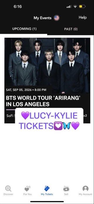 Lucykylie212's tweet photo. Hi, ARMY!💜 WTS my (2X) SOUNDCHECK VIP BTS WORLD TOUR ‘ARIRANG’ – Los Angeles (Day 2) TIX💜
📍Sofi Stadium- Inglewood CA. 📅Saturday ,5 Sept 2026.
Kindly DM me.
🦋WTB🦋Taehyung 🦋JIMIN🦋 ISO🦋Toronto🦋Jungkook 🦋AMAS🦋 Canada🦋#BTS #VMAs #BTS_ARIRANG #BTS #BTS_THECITY_ARIRANG https://t.co/1DzZEbVmdY
