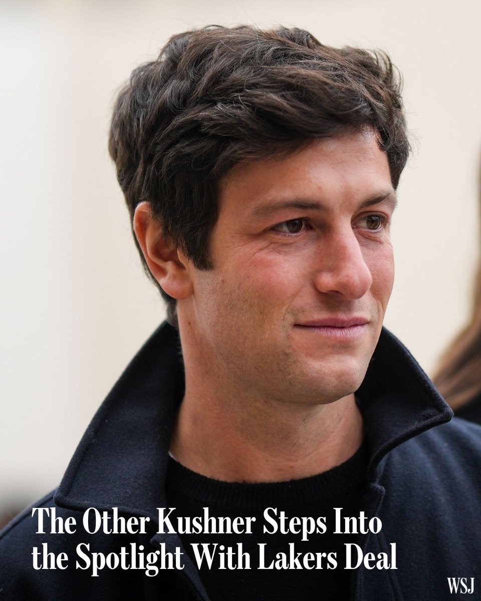 WSJ's tweet photo. Joshua Kushner has stepped into the spotlight with a $12.5 billion deal for the Los Angeles Lakers, expanding his venture-capital firm, Thrive Capital, beyond tech. 🔗 https://t.co/TarUL0QE10 https://t.co/vM6XHtRHcD