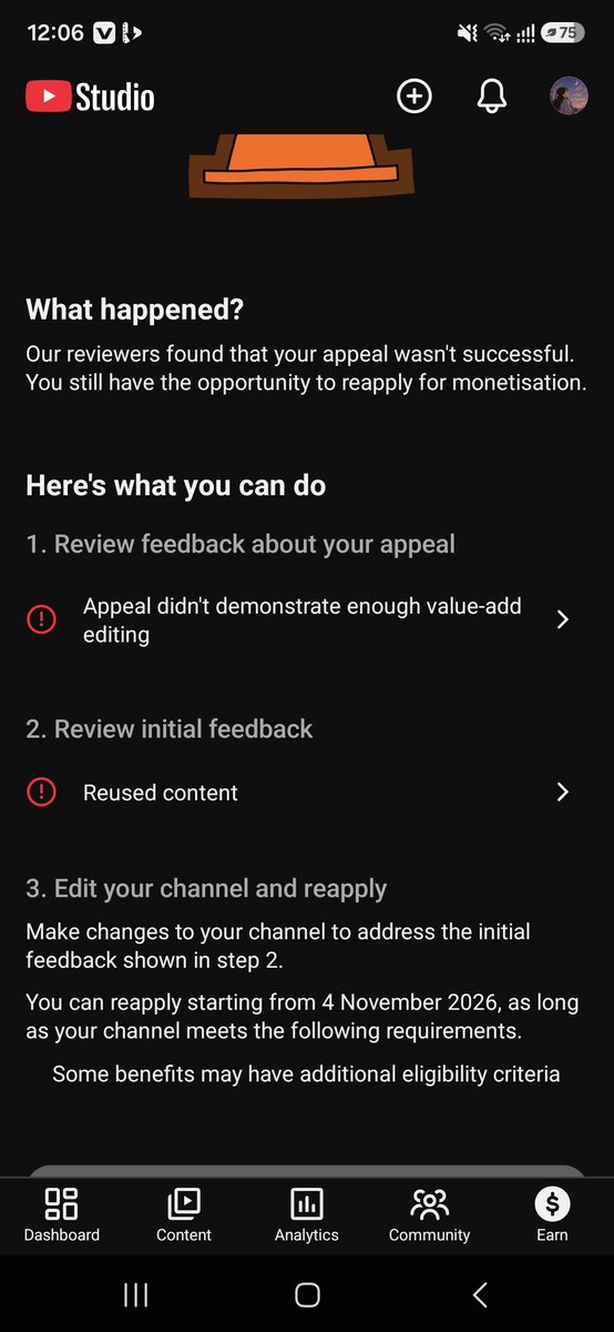 Bdeb8252's tweet photo. Hi @TeamYouTube, my monetization appeal was rejected for reused content. I’m changing my content and creating original, value-added videos. Please guide me on what changes I should make before reapplying. 🙏
@TeamYouTube https://t.co/AatxoI88Th