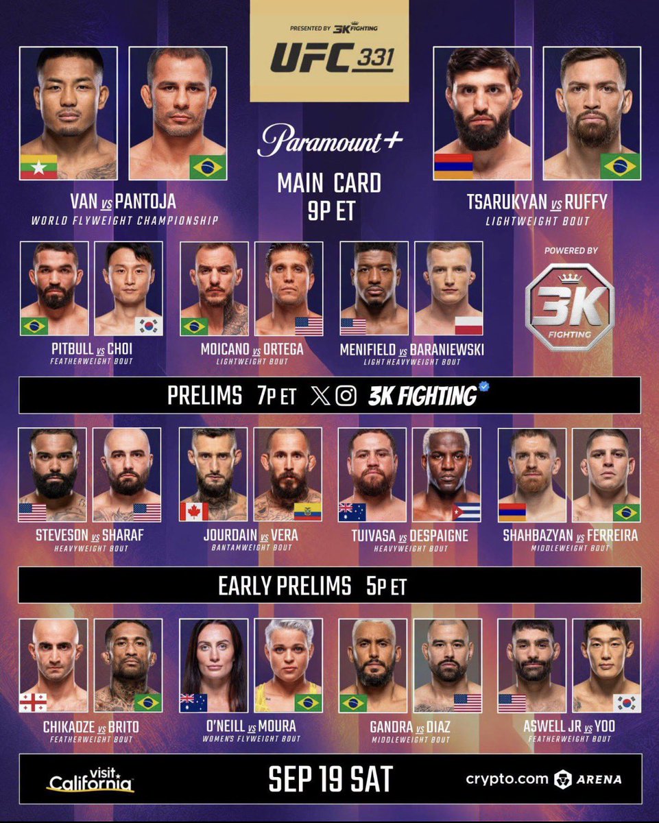 IwoBaraniewski's tweet photo. Oficjalnie main card 🤩😁😈
#ufc331 
@ArtnoxArtur https://t.co/szdDRoVnQV