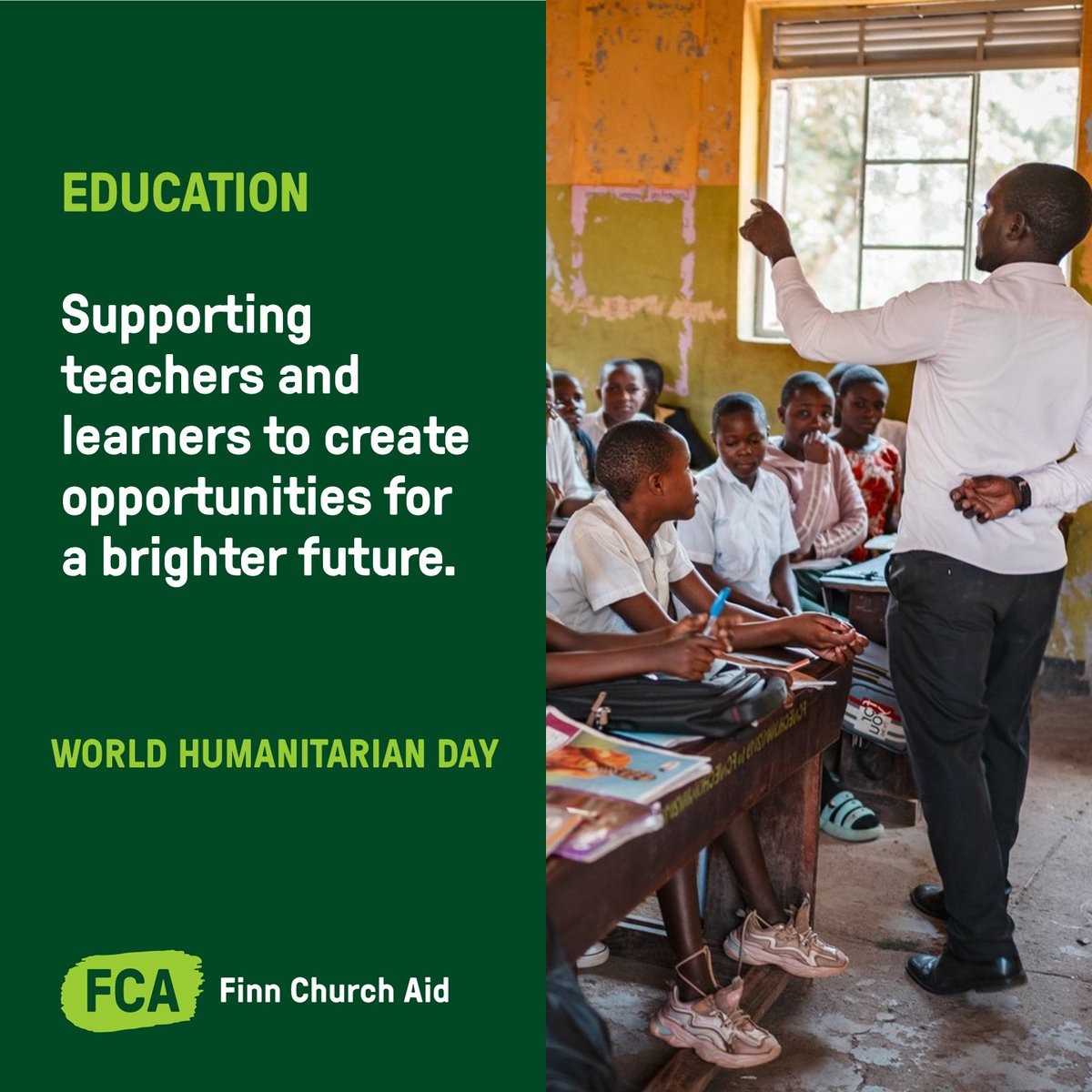 fca_uganda's tweet photo. Behind every number is a person. Behind every person is a story.

This World Humanitarian Day, we celebrate the people at the heart of our work and the many ways we put humanity into action;  through education, skills, livelihoods, protection, emergency assistance and partnerships.

Here’s Humanity in Action across our work in Uganda. 🤝💚

#WorldHumanitarianDay