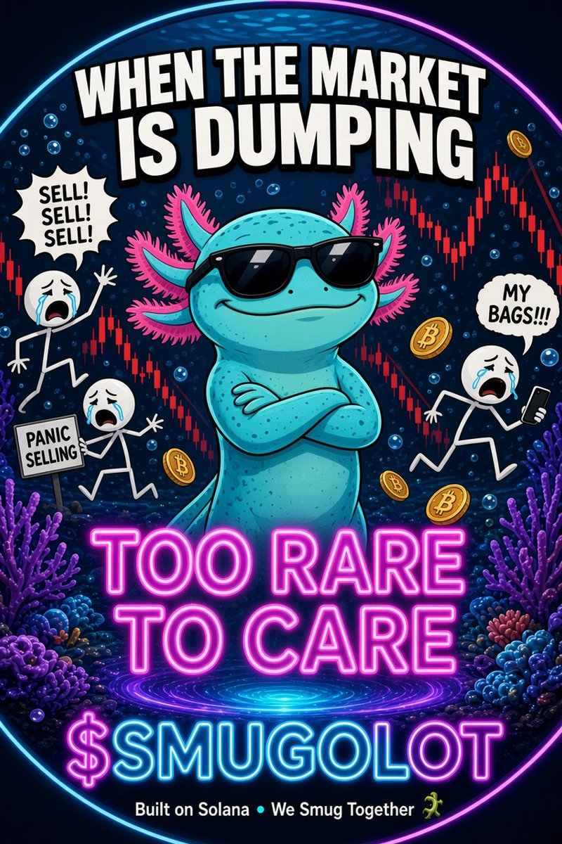 LucyRedmi's tweet photo. BTC red. Alts red. Portfolio red. 📉😭

Friends: “BRO, SELL NOW!”

Me:
“Sell what?
I’m not rich yet. 💀”

Too rare to care.
$SMUGOLOT 🦎

@smugolot  #SmugolotMemes https://t.co/1Vwnghd70n