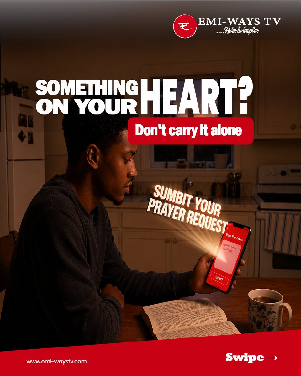 emiwaystv's tweet photo. You don't have to face every situation alone. Bring your request to God and connect with others through #EmiWaysTV prayer services, #PrayerCommunity, #Faith, #ChristianPrayer, #LivePrayer, #Hope, #PrayerRequest, and #GodsPresence. https://t.co/cBjulAwz9q