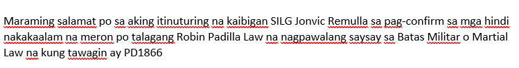 wengsalvacion's tweet photo. Sen. Padilla, tinawag yan na Robin Padilla Law dahil ikaw ang pangunahing dahilan kung bakit itinulak na maisabatas ang pagpapababa ng parusa sa illegal possession of firearms, para makalaya ka. ikaw ang pangunahing nakinabang. not for any other noble reason po. https://t.co/kifi9Eu7KN