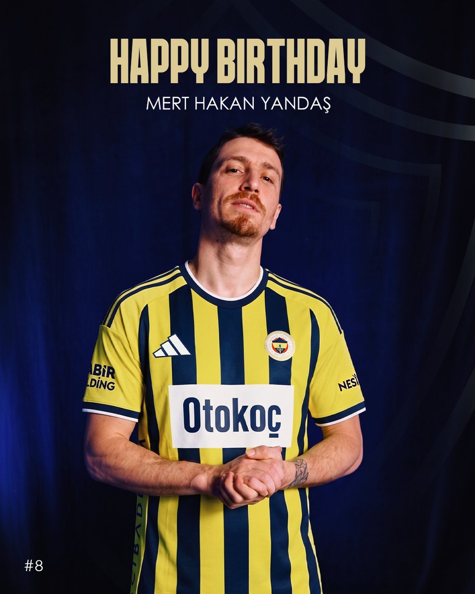 Fenerbahce's tweet photo. Bugün takım kaptanlarımızdan Mert Hakan Yandaş’ın doğum günü. Mutlu yıllar Mert Hakan! 🎂 https://t.co/fFgfToRpcK