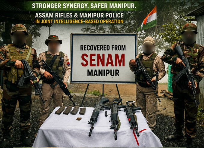 MamangMallo's tweet photo. Stronger coordination, stronger security. 

Assam Rifles and Manipur Police carried out a joint intelligence-based operation in Senam, recovering weapons and ammunition. Teamwork on the ground strengthens public safety and supports lasting peace.

#AssamRifles #Manipur #Senam https://t.co/A0YrhK5uid