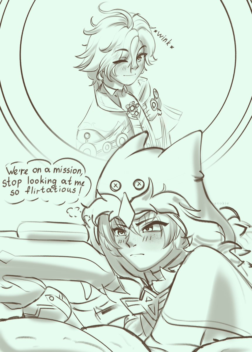 _Avokie_'s tweet photo. Some elite flirting 🥱

#genshinimpact #Mitya #Alyosha #Mityosha https://t.co/7NOysIABoq