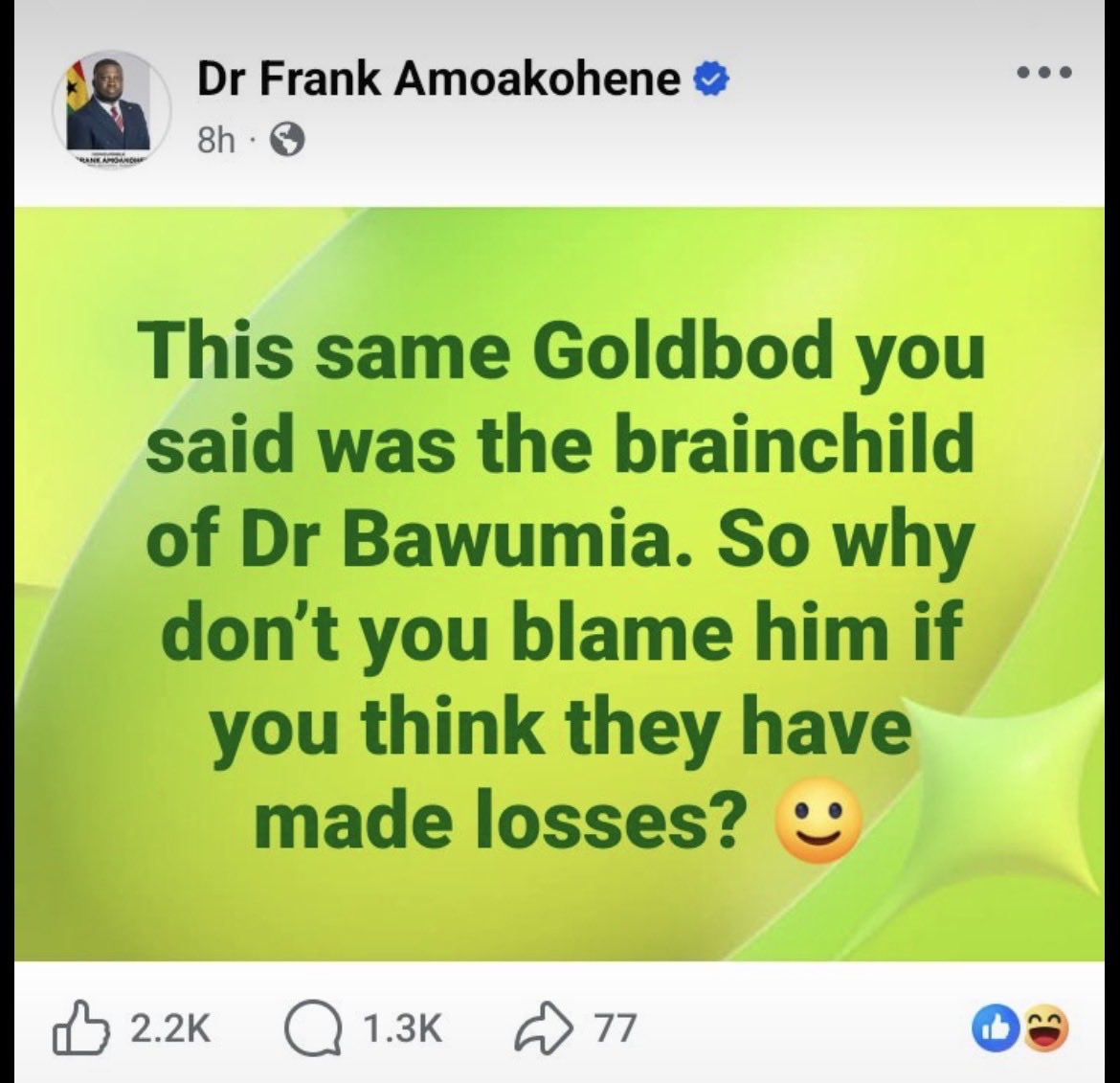5oddsHene's tweet photo. If Dr Bawumia builds a hospital for a community and someone dies out of medical negligence we should not blame the health workers but blame the one who built the hospital…Kwame Tua adwen awu https://t.co/k8VcUumBtS