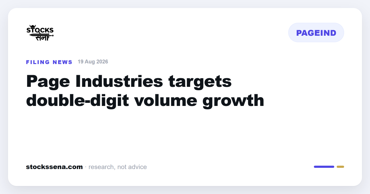 stocks_sena's tweet photo. Page Industries Ltd targets double-digit volume growth for the financial year.
https://t.co/JhvwJ8IFIW

#Nifty #StockMarket https://t.co/tJhIZEbP0C