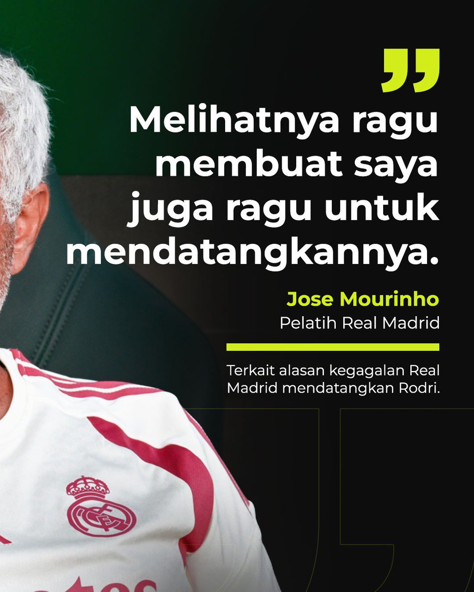 panditfootball's tweet photo. Keraguan Rodri ternyata menjadi salah satu alasan Real Madrid akhirnya gagal mendatangkannya, bahkan Jose Mourinho mengaku ikut ragu setelah melihat sikap sang pemain. Gimana menurutmu? https://t.co/S7aVVJZ296