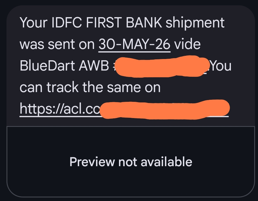 xtremeeeeee's tweet photo. @TapanDeyMusic @sankitdev @IndiaPostOffice My IDFC Credit Card came through Blue Dart. https://t.co/14dniW8sHD