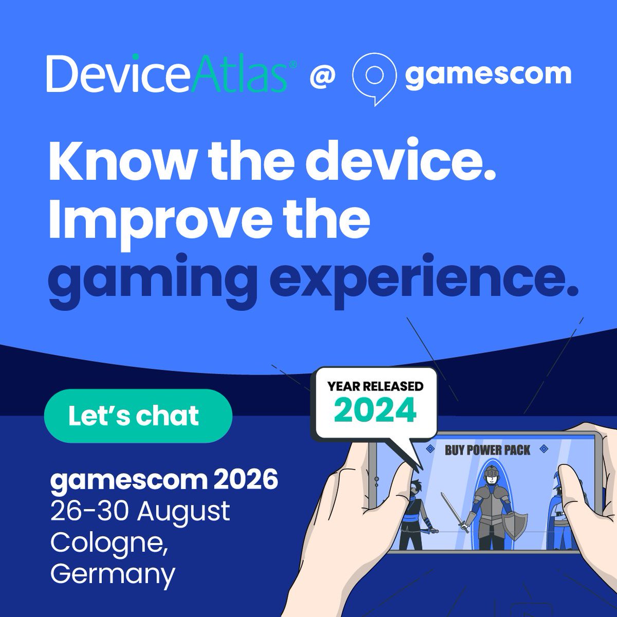 Device_Atlas's tweet photo. 🎮 We are heading to #gamescom2026!
With #games running across an increasingly fragmented device landscape, accurate device intelligence can help teams better understand performance, compatibility, engagement and monetisation. Book a meeting: 
https://t.co/OliC1iOWjo https://t.co/GWfeFT2B02