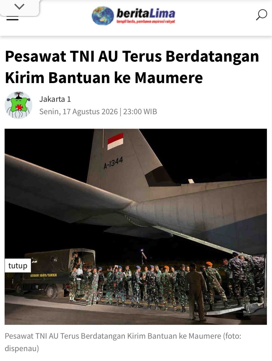Agamabraham_'s tweet photo. Helikopter TNI adalah pemandangan awal di langit saat banjir. Kapal tempur menjadi pengirim bantuan logistik di pulau terisolir.
CEPAT SIGAP HADIR https://t.co/dgKksokK0m