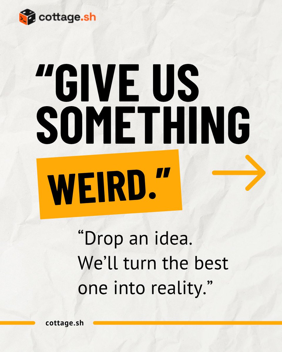 Cottage_sh's tweet photo. You decide. We create. ππ₯
Drop your weirdest prompt below.
Weβll pick one and bring it to life with https://t.co/5dLeTug8wl. π
Think you can challenge us?
#AI #GenerativeAI #AIArt #cottageSH https://t.co/k5eVO5NEti