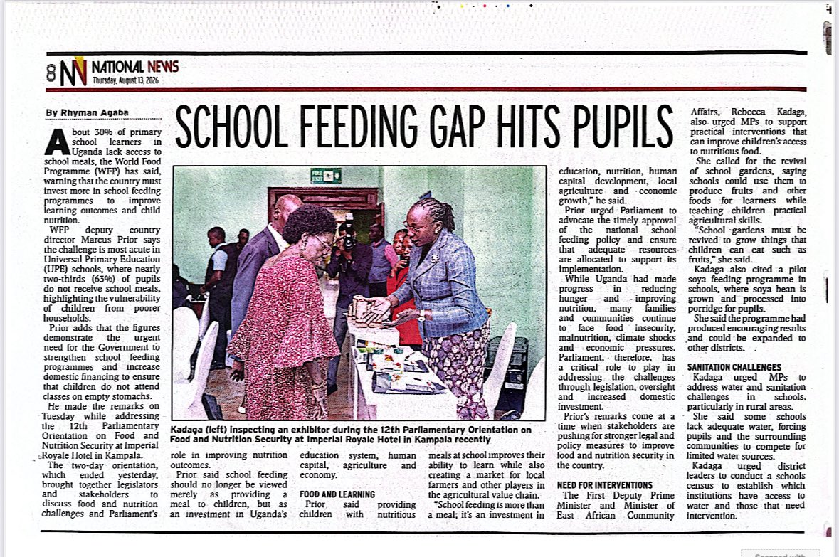 FRAUGANDA's tweet photo. Uganda’s school feeding gap remains a major barrier to children’s learning, nutrition and development, with many pupils still going through the school day without a meal.

We need stronger investment in school feeding as an investment in Uganda’s children and future.

Read the full article in today’s @newvisionwire. #SchoolFeeding #Nutrition #FoodSecurity 

@upa_fns @MinofHealthUG @MAAIF_Uganda @OPMUganda @UNICEFUganda @WFP @pelum_uganda @ConsentUganda