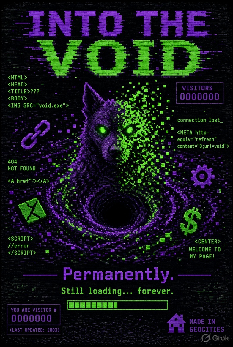 voidpup404's tweet photo. Something is about to be removed from the timeline.

A portion of $VOIDPUP is going into the void tonight.
Permanently.

No unlock.
No return.
Just static.

The residual energy is getting denser.

Those who are still here will feel it.

We don’t moon.
We just refuse to fully load.

$VOIDPUP