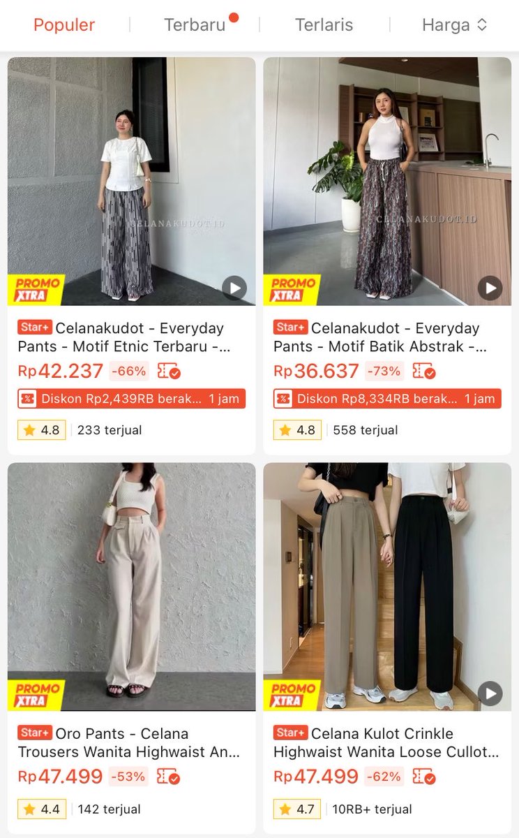 kyeovnyy's tweet photo. IN THIS ECONOMY ‼️ Celana kulot buat nongki, jalan jalan cuma seharga 50K?!? 😱 GA SALAH NIH… https://t.co/jw79oLkzYl