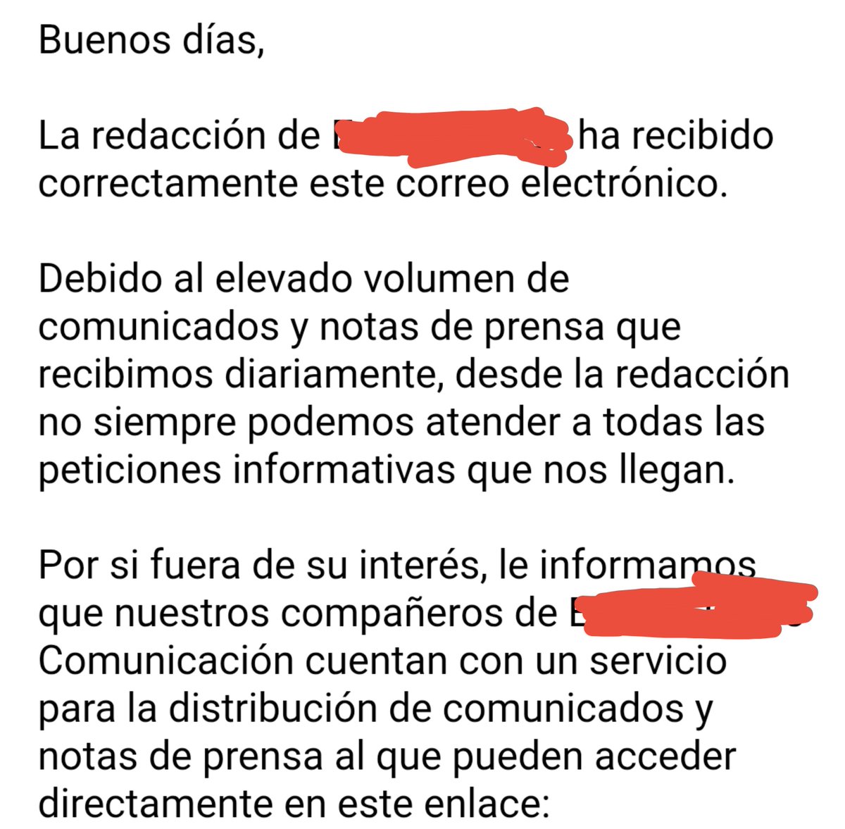alfonsojgaldon's tweet photo. La comunicación es otro negocio más. Los medios públicos no cumplen con su obligación de ser plurales y cumplir el mandato constitucional del derecho a la información. Los privados, las agencias de noticias...más de lo mismo. Hay que pasar la visa si quieres decirle algo importante a los españoles. 
Quien no quiera verlo...

Son más de 300 respuestas iguales  las que acumula @valores_espana en su buzón a lo largo de 5 años. Jamás han publicado nada. No seremos interesantes para ellos. 
Lo que sí tengo claro es que NO VAMOS A PAGAR NI UN EURO. 

¿Al Pp, PSOE, Vox...le contestan lo mismo? 

Con el dinero público que reciben anualmente es lógico...en este caso más de 700.000 euros según su web...

Sirven a sus amos...y España duerme.

@GuillermoRocaf1 
@valores_espana