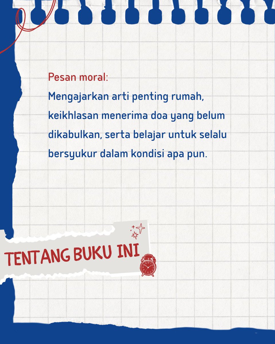 penerbitindiva's tweet photo. ✨ Belajar Bersyukur Lewat Kisah Zira ✨
Liburan sekolah harusnya jadi momen yang paling dinanti. Begitu juga bagi Zira, yang sudah punya daftar rencana seru di rumah. Tapi, apa jadinya kalau sebuah insiden di malam liburan mengubah segalanya? 😢 https://t.co/Pbip0zZU6u