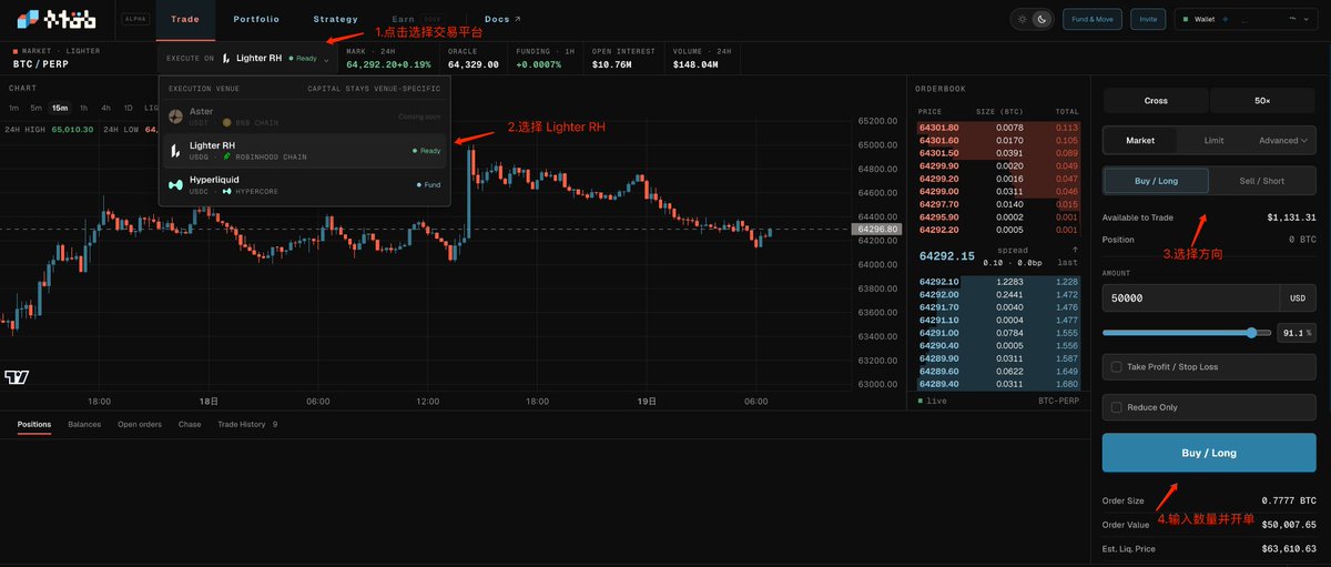 cryptolfggo's tweet photo. Robinhood 生态龙头交易基础设施 MOB 值得参与，多平台一鱼多吃、跨所套利一网打尽！

前不久在深圳湾跟 @Vegahao 和 @Nazarick_eth 约骑行局的时候，我们都一致认为接下来的 Alpha 机会一定会发生在 Robinhood 上面。就像啊豪说的一样，罗宾汉要钱有钱、要资源有资源，又有公链、交易所甚至券商，只要想搞事，就一定会成功的。像 $CASHCAT  这么一个 meme ，最高的轻轻松松拉到 2 亿美金。

我认为 Robinhood 不可能只搞 meme 的，它想要做大做强，肯定会搞它的基建的。最近我也在研究 Robinhood 上面有什么项目，今天我看到了 MOB ，发现它就是我想要的项目！

MOB @MOB_Exchange_ 是 Robinhood 生态 Trading Infrastructure 的龙头项目，是 Robinhood 和 Lighter 官方大力支持的交易基础设施项目，同时还获得了 @yzilabs 领投的战略投资，背景方面是毋庸置疑的了。

现在 MOB 处于 Mainnet Alpha 阶段，十分的早期，建议早点注册参与：
https://t.co/hzb7vsw3sY

另外，MOB 它十分对我的胃口，它要做的不是又一个交易工具，而是要做一个全链统一账户，完全打破资金割裂问题，大大提高资金效率。未来你在 MOB 上，可以统一管理你不同链上的资产和仓位，如 Robinhood Stock Tokens / RWA 、Lighter 仓位、其他 Perp DEX Position 和 Defi 仓位等，还能统一保证金。

毕竟关键的是，它可以实现一鱼两吃，可以在 MOB 交易不同 Perps DEX ，双吃两个平台的积分、空投，现在已经集成了 Lighter ，后面还会陆续上线 Variational 、Arcus 和 Aster 等平台。现在 Lighter 不是刚刚上线了 Robinhood 专属的积分嘛，你 MOB 去交易，可以同时双吃 Lighter 和 MOB 的奖励。

1⃣链接钱包、注册账户
https://t.co/hzb7vsw3sY

2⃣划转资金

如果你在 Lighter RH 没有资金，可以从其它链划转过来。点击划转资金，点击并选择链和资金，输入数量后确认跨链。

3⃣选择 Lighter RH 进行交易

点击选择你要交易的平台，现在支持 Hyperliquid 和 Lighter RH ，后续会支持更多平台，我想一鱼两吃 Lighter ，就直接选 Lighter

如果你是套利玩家，MOB 也十分适合你，跨所套利策略直接给你搞好，存入金额一键开启即可，不用那么多繁琐步骤。
