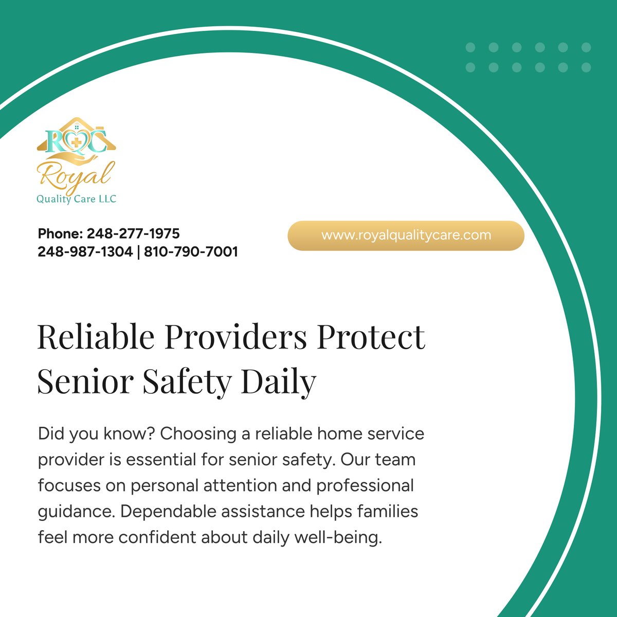 _royalquality's tweet photo. Choosing the right home service provider can make a meaningful difference for senior safety. 🏡 Personal attention and professional guidance help daily routines feel more secure. 🩺 

Families deserve confidence when arranging assistance for loved ones. 

#AllServingMichigan https://t.co/PyGrlp7ehA