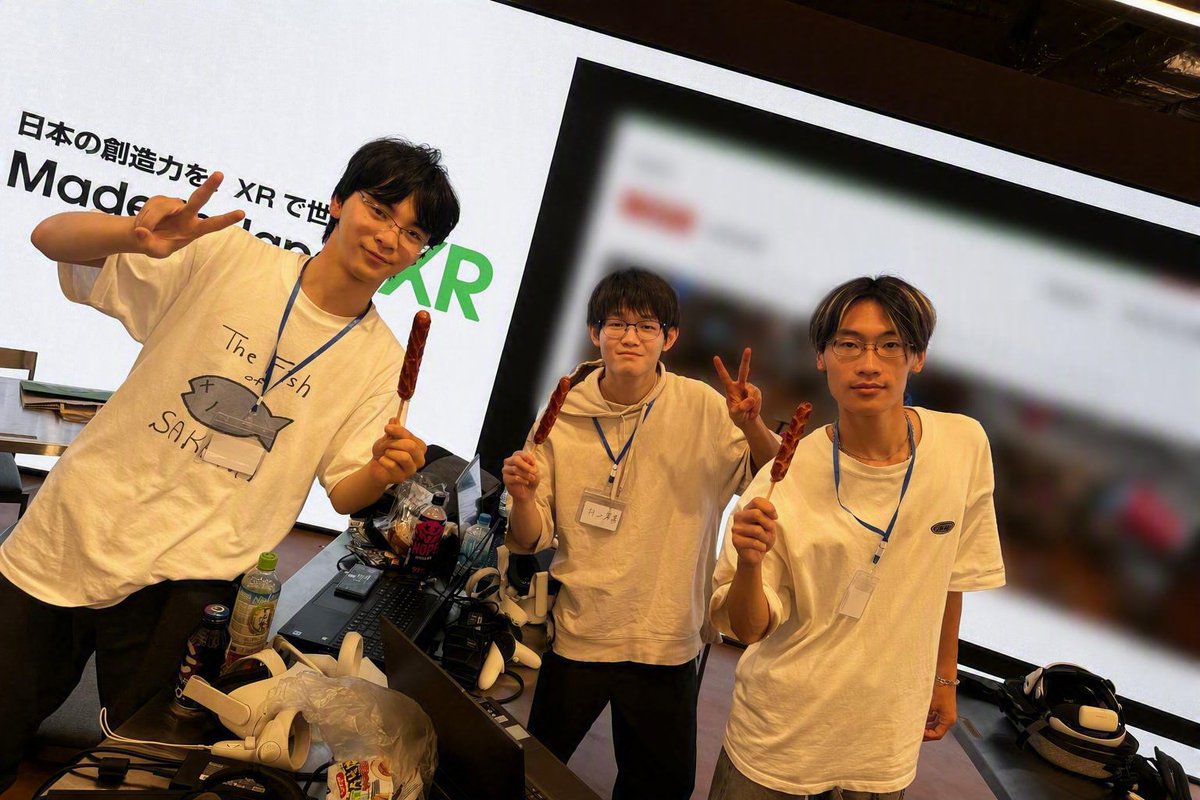 gsmashXR's tweet photo. #MIJXR2026 #SausageXR ハッカソン2日目。

プログラムの詳細はこちら https://t.co/5CMAwvaE3K

※プレゼン資料等はAIでぼかし処理を施しています。 https://t.co/NlxZMArHZb